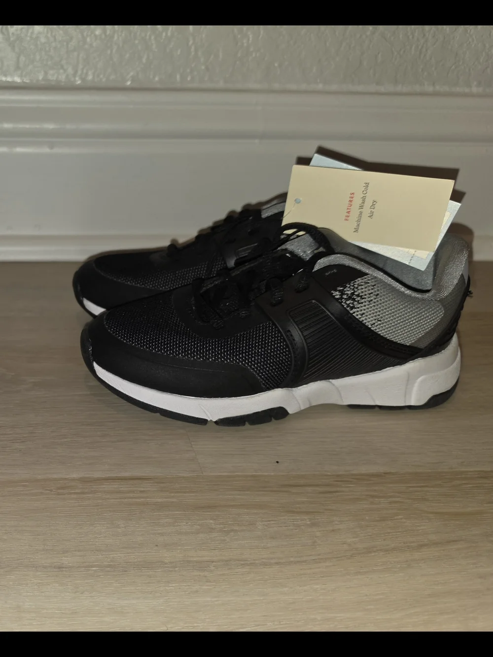 Boy's Black and Gray Lightweight Athletic Sneakers